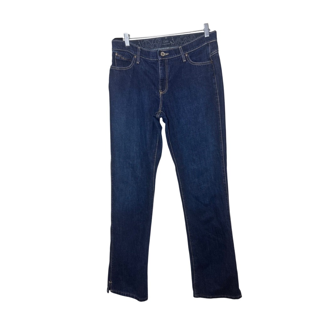 Wrangler Cash Ultimate Riding Jeans Dark Wash Straight Leg Denim Blue Western